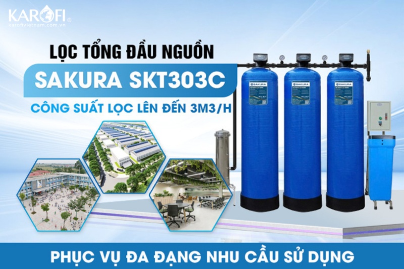Lọc tổng Sakura SKT303C công suất 3m3/h đáp ứng mọi nhu cầu