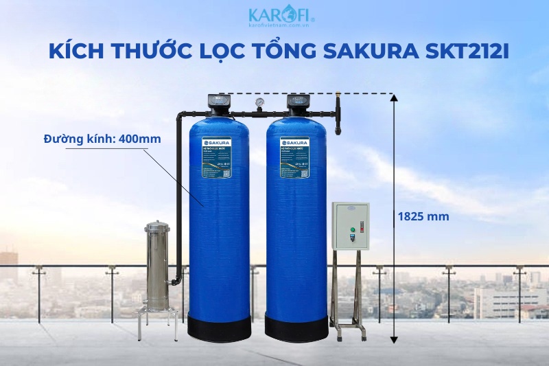Kích thước bộ lọc tổng đầu nguồn Sakura SKT203C