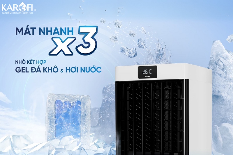 Mát nhanh gấp 3 lần với gel đá khô kết hợp cùng hơi nước
