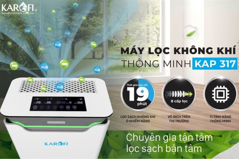 Máy lọc không khí Karofi KAP-317 hiện đại, mạnh mẽ