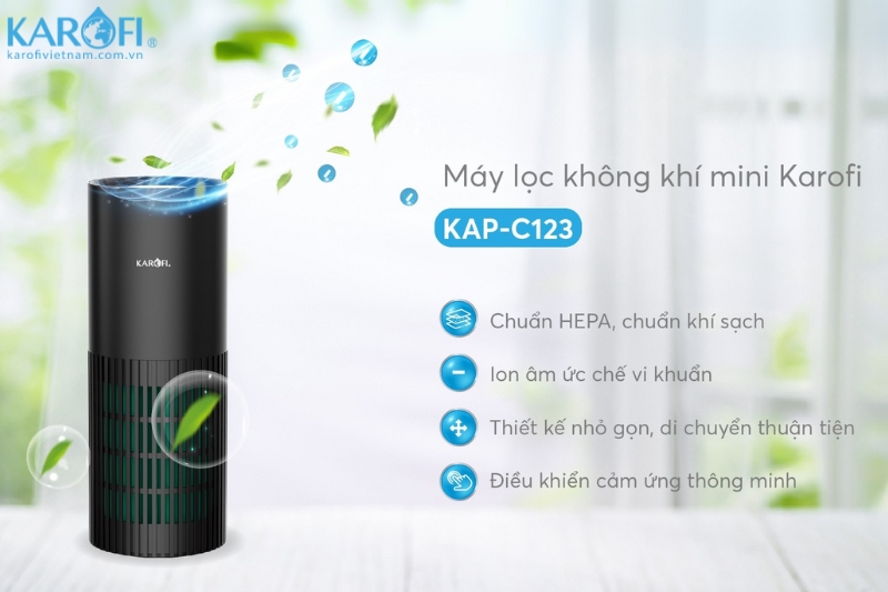 Máy lọc không khí mini KAP-C123 nhỏ gọn, tiện lợi