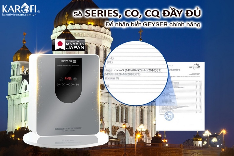 Địa chỉ cung cấp Máy lọc nước ion kiềm Geyser Ecotar 9 Pro chính hãng