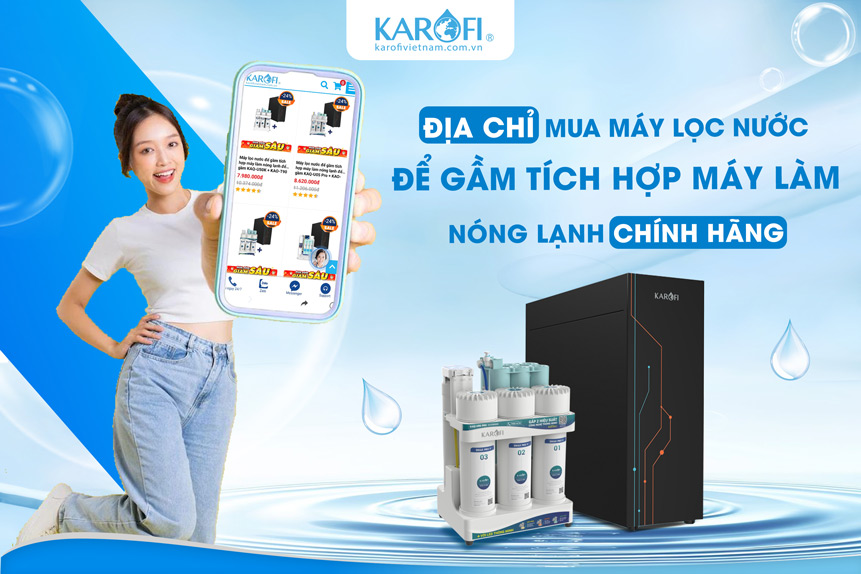 Địa chỉ mua máy lọc nước để gầm tích hợp nóng lạnh KAQ-U50K + KAO-T90
