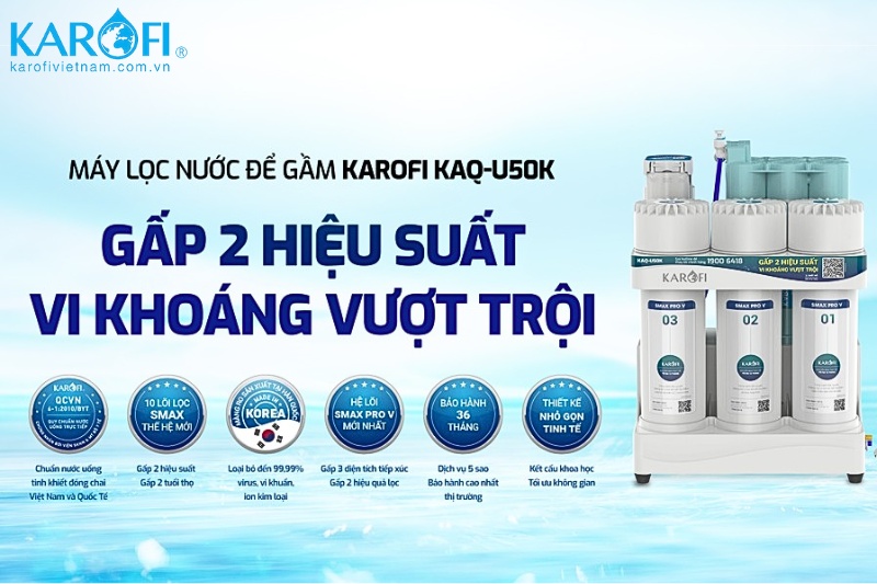 Karofi KAQ - U50K công nghệ RO mạnh mẽ cùng thiết kế nhỏ gọn