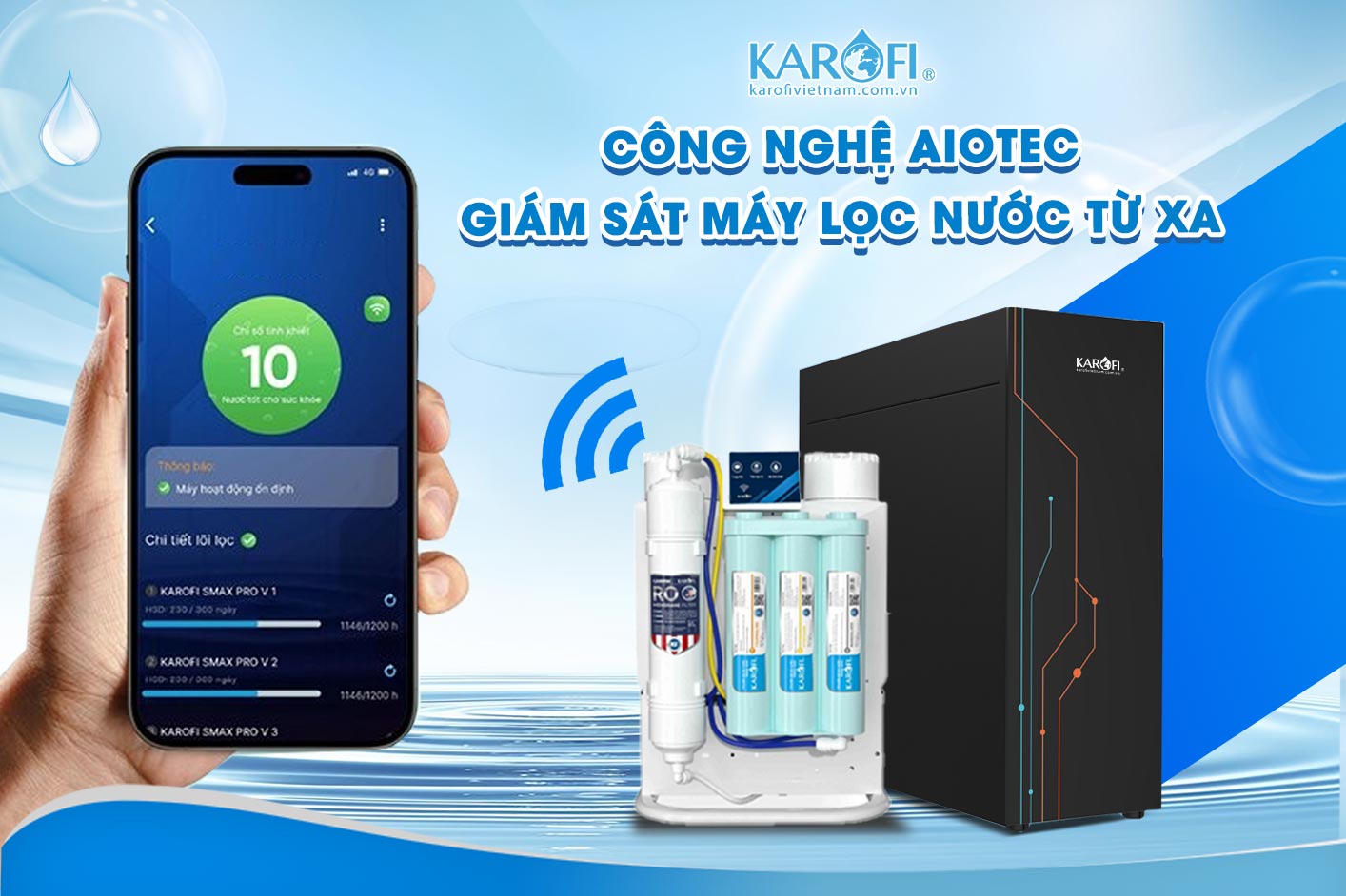 Combo Karofi KAQ-U95 + KAO T90 với những tính năng tiện lợi