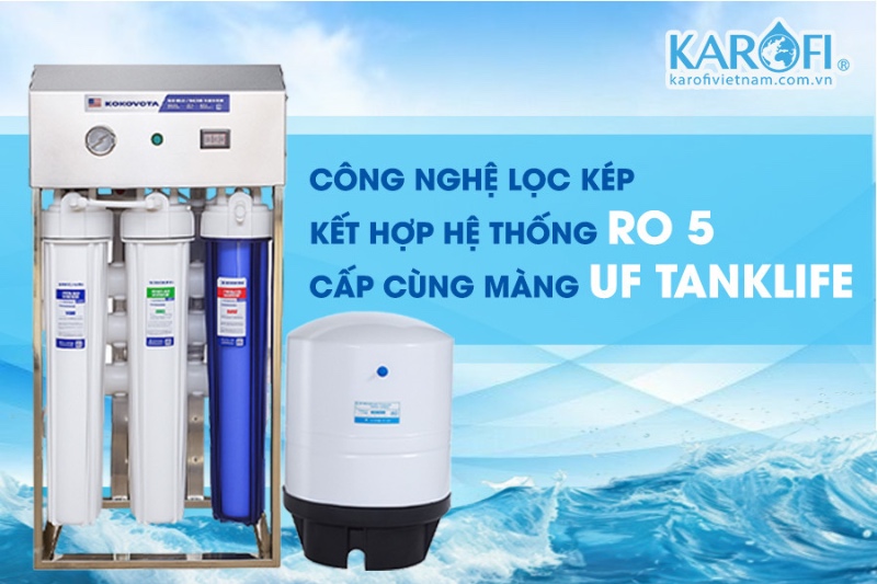 Công nghệ lọc kép - kết hợp hệ thống RO 5 cấp cùng màng UF Tanklife