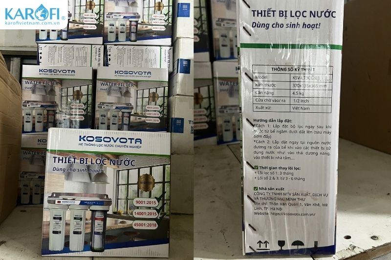 Ảnh thực tế của bộ Tiền Lọc Nước 3 Cấp 10" Kosovota KSV.TL3.10