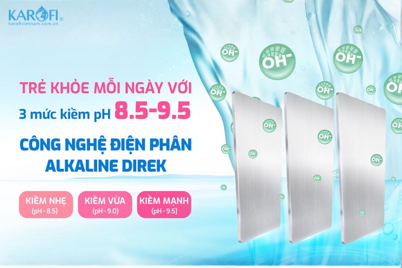 KAE-S86 PRO tạo ra nước Kiềm với 3 mức độ nhờ công nghệ Alkaline Direk