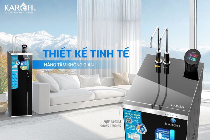Karofi KAE-S86 Pro thiết kế tinh tế, 1 chạm cảm ứng lấy nước dễ dàng