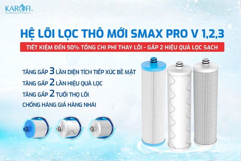 Hệ lõi thô mới Smax Pro V 1,2,3 tiết kiệm 50% chi phí thay lõi 