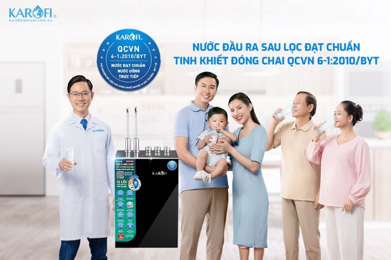 Máy lọc nước nóng lạnh Karofi KAD-E58 - nước uống đạt chuẩn