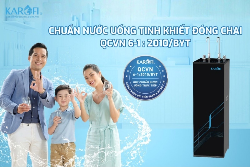 Nước sau lọc đạt tiêu chuẩn nước tinh khiết đóng chai QCVN 6:1-2010/BYT