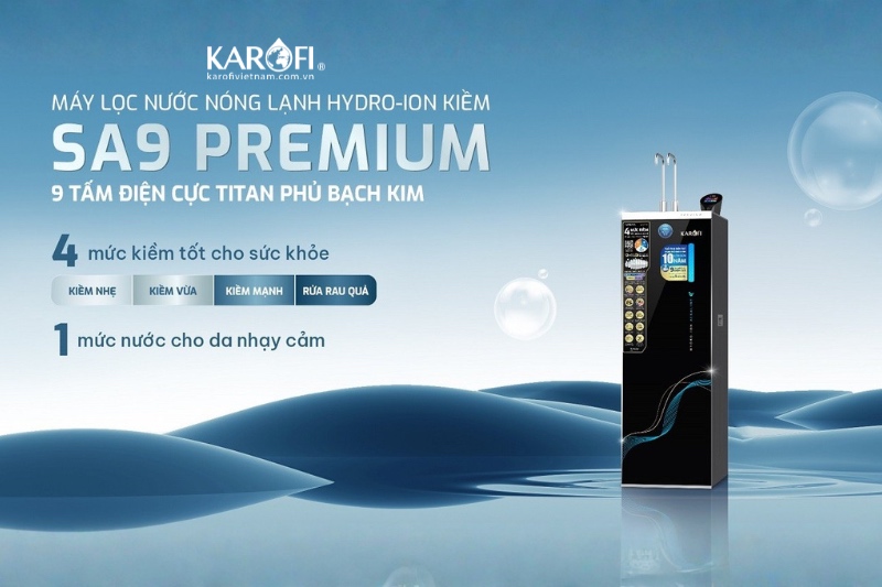Karofi SA9 PREMIUM - M&aacute;y lọc nước n&oacute;ng lạnh ion kiềm to&agrave;n diện