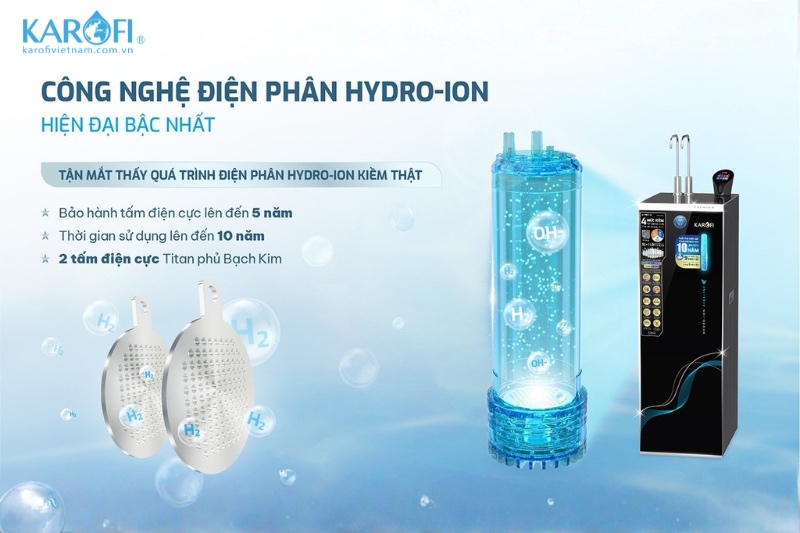 M&aacute;y lọc nước ion kiềm Karofi SA9 PREMIUM c&ocirc;ng nghệ điện ph&acirc;n hiện đại