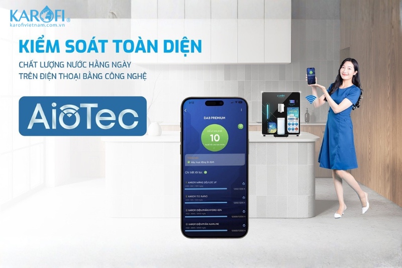 DA8 PREMIUM t&iacute;ch hợp c&ocirc;ng nghệ AioTec gi&aacute;m s&aacute;t nguồn nước từ xa