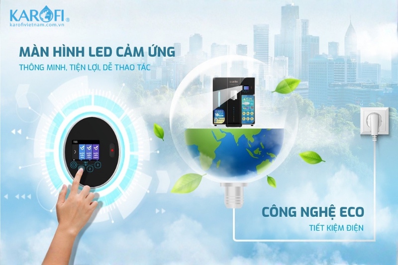 Karofi DA9 PREMIUM trang bị màn hình led thao tác tiện lợi