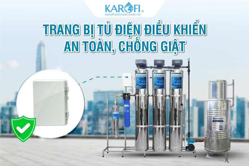 Lọc tổng giếng khoan SKGKUF313I t&iacute;ch hợp tủ điện kh&eacute;p k&iacute;n an toản