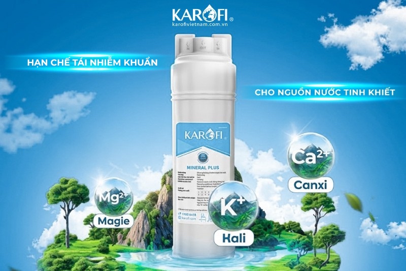 Karofi Mineral Plus thiết kế nguy&ecirc;n khối, ngăn ngừa nhiễm khuẩn