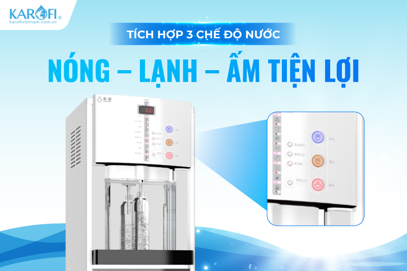 T&iacute;ch hợp 3 chế độ nước N&oacute;ng &ndash; Lạnh &ndash; Ấm tiện lợi