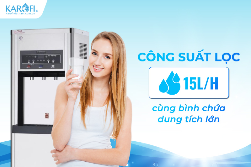 C&ocirc;ng suất lọc 15L/h ổn định c&ugrave;ng b&igrave;nh chứa dung t&iacute;ch lớn