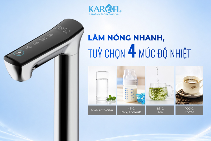 Làm nóng nhanh, tùy chọn 4 mức nhiệt độ.