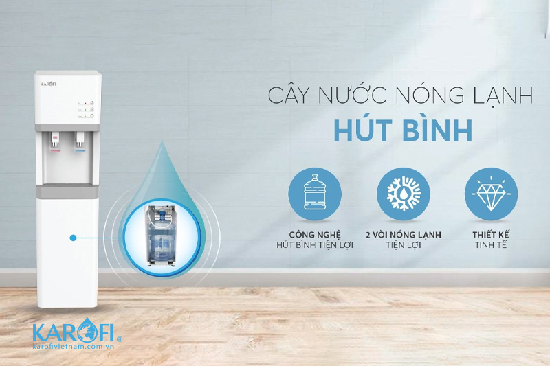 Cây nước nóng lạnh hút bình dùng hai đường nước nóng - lạnh riêng biệt