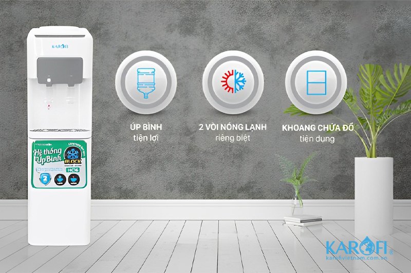 cây nước nóng lạnh úp bình Karofi thiết kế hiện đại