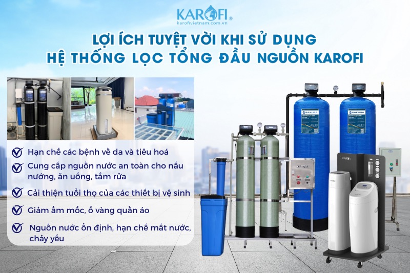 Lợi ích tuyệt vời của máy lọc nước đầu nguồn