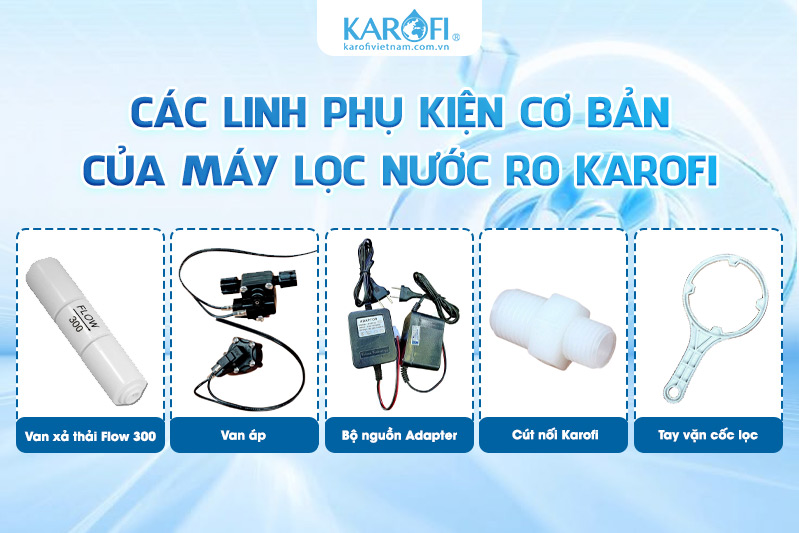 Nhóm các linh phụ kiện cơ bản của máy lọc nước RO Karofi