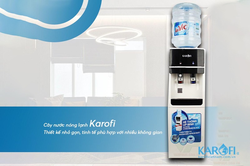 Thiết kế nhỏ gọn và tinh tế của cây nước nóng lạnh úp bình