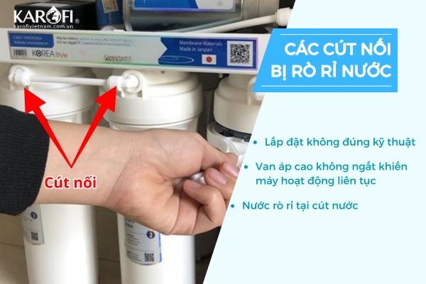 Sửa lỗi máy lọc nước - Các cút nối bị rò rỉ nước