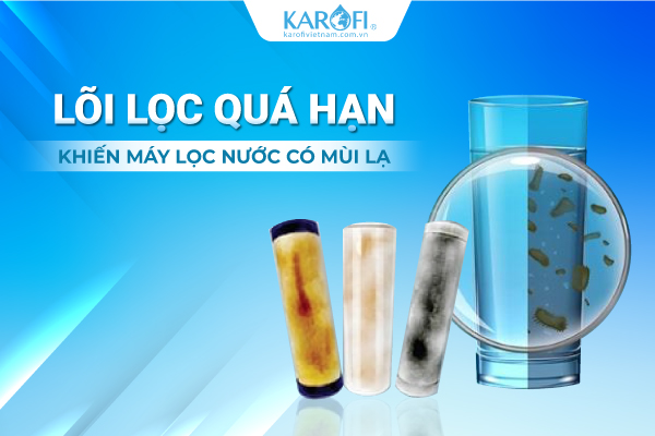 Lõi lọc quá hạn khiến nguồn nước máy lọc nước có mùi lạ