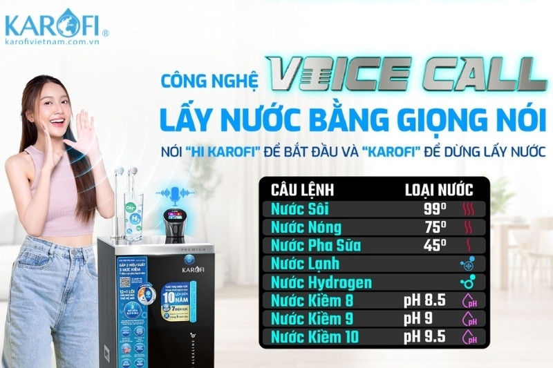 Một số câu lệnh cơ bản khi lấy nước bằng giọng nói