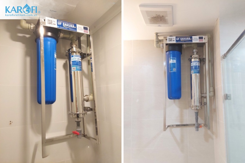 Hình ảnh lắp đặt thực tế lọc tổng chung cư cho khách hàng