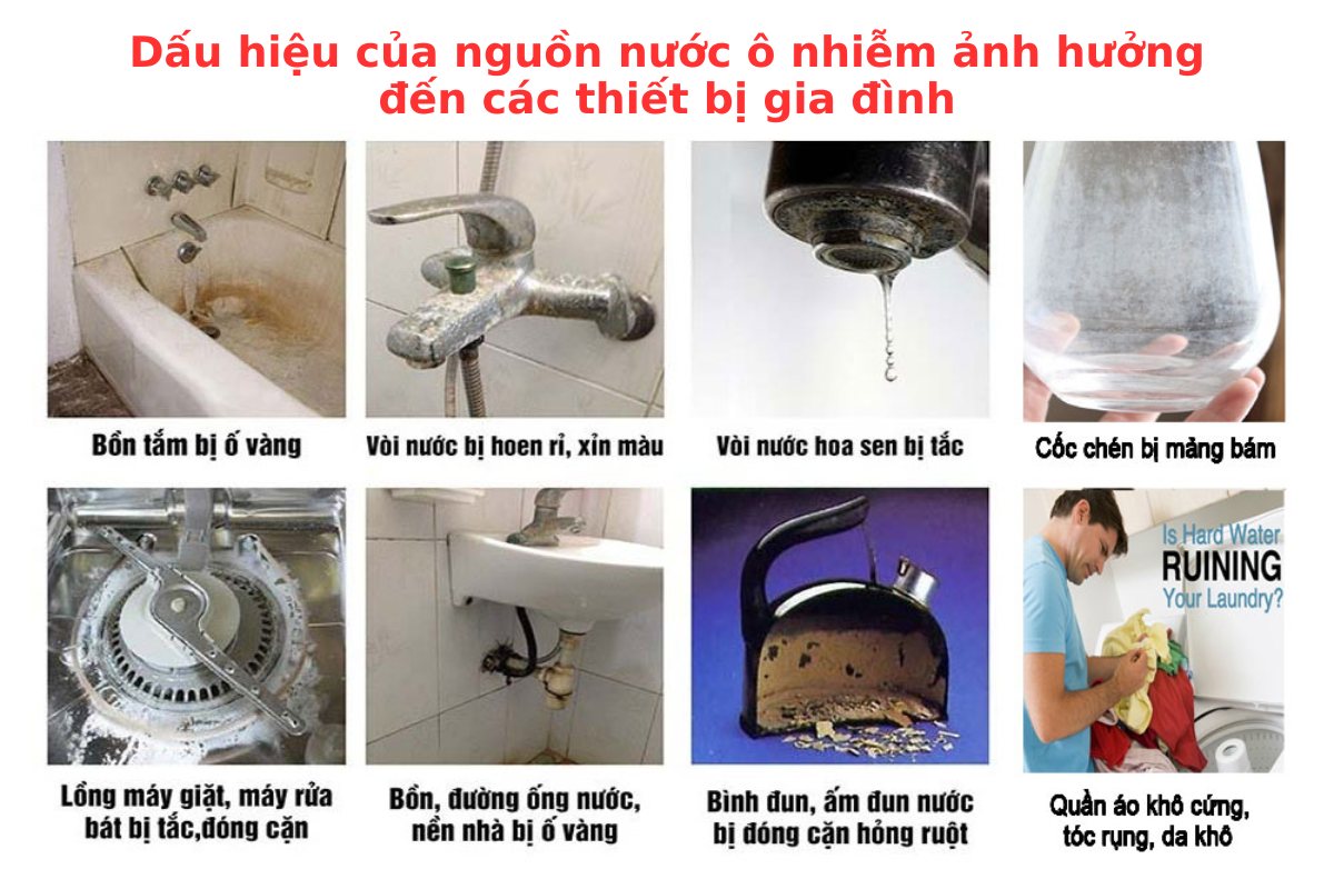 Dấu hiệu của nguồn nước sinh hoạt gia đình bị ô nhiễm