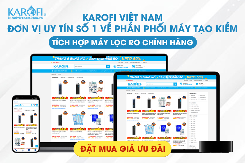 Đơn vị phân phối máy lọc tạo kiềm tích hợp RO