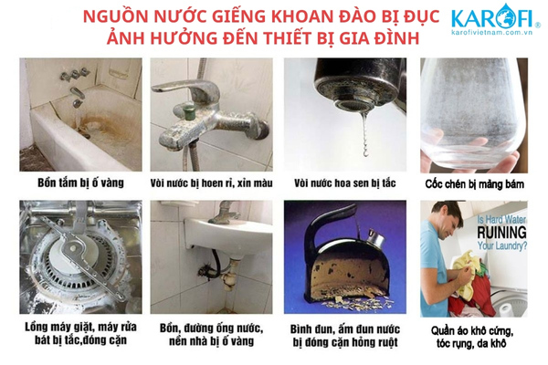 Nước giếng khoan bị đục do nhiều nguyên nhân