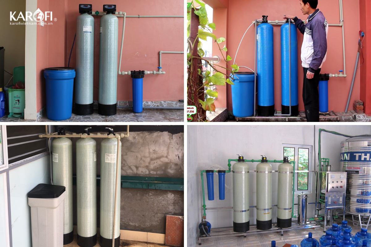 Karofi lắp đặt máy lọc nước thô đầu nguồn cho khách hàng nhà mặt đất