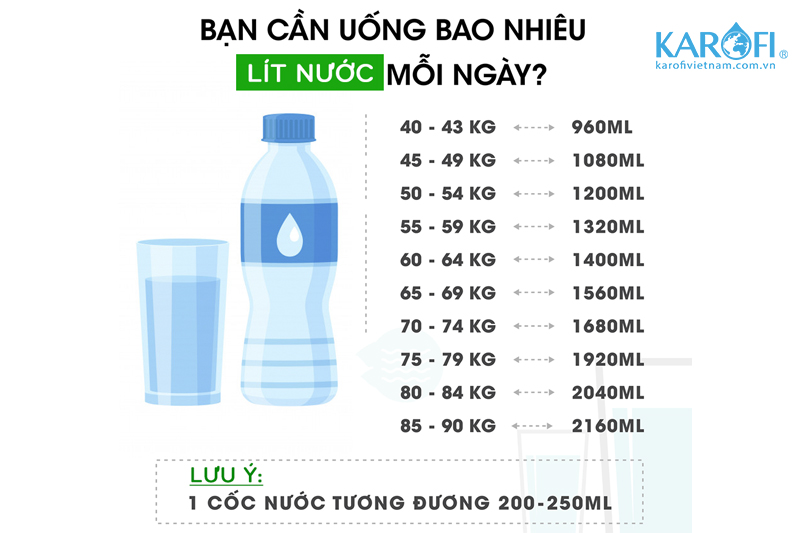 Bạn cần uống bao nhiêu nước mỗi ngày