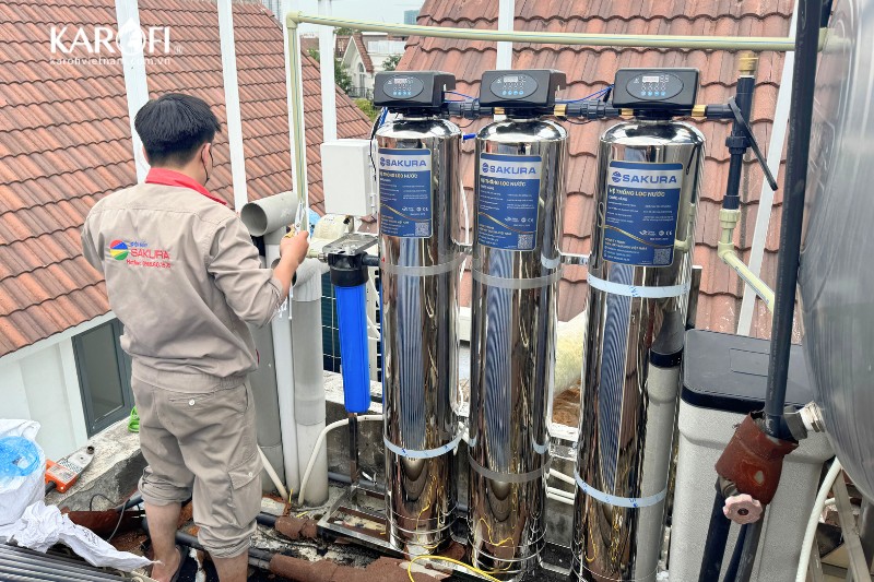 Hoàn thiện lắp đặt hệ thống lọc tổng cao cấp Sakura SKT313I