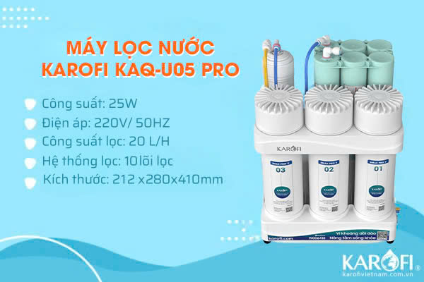 Máy lọc nước Karofi KAQ-U05 Pro để gầm