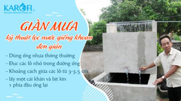 Cách xử lý nước giếng dùng giàn mưa