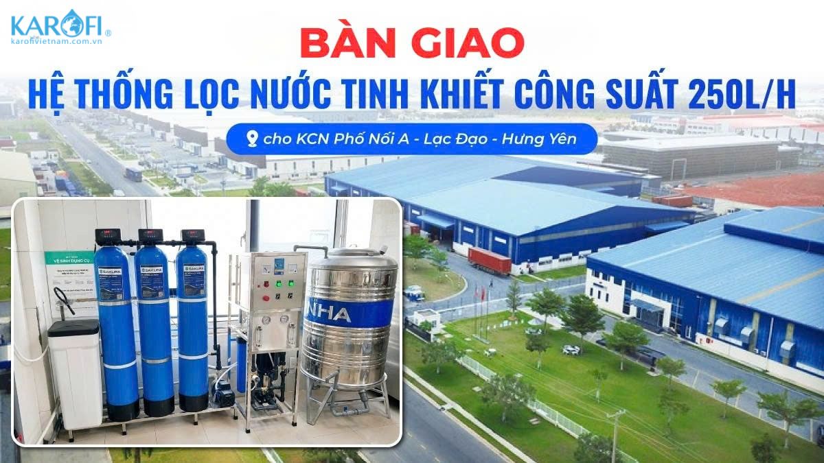 Bàn Giao Máy Lọc Nước Sakura 250L/H SKTK250/AT Và Bồn Inox tại KCN Phố Nối A