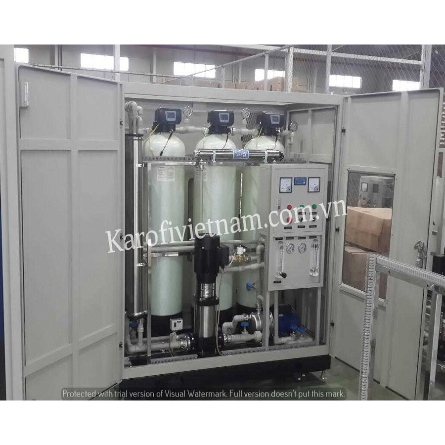 Hệ thống lọc nước RO công nghiệp công suất 1500 lít/h có vỏ tủ KCN-1500-T
