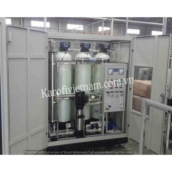  Hệ thống lọc nước RO công nghiệp công suất 1500 lít/h có vỏ tủ KCN-1500-T