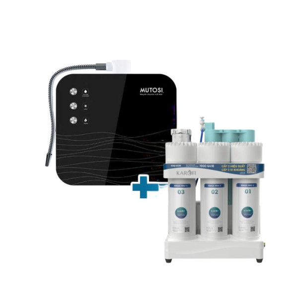  Máy lọc nước để gầm tích hợp máy nóng lạnh, ion kiềm để bàn KAQ-U05 Pro + MD-188H