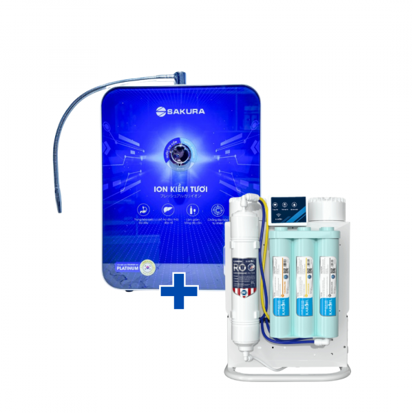  Máy lọc nước để gầm tích hợp máy tạo nước ion kiềm để bàn KAQ-U95 + SKB200
