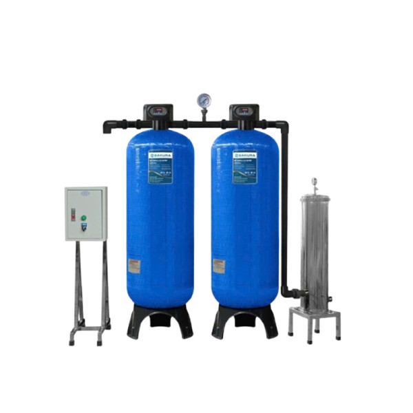  Máy lọc nước tổng đầu nguồn công suất 5m3/h 2 cột áp lực tự động sục rửa Sakura SKT205C