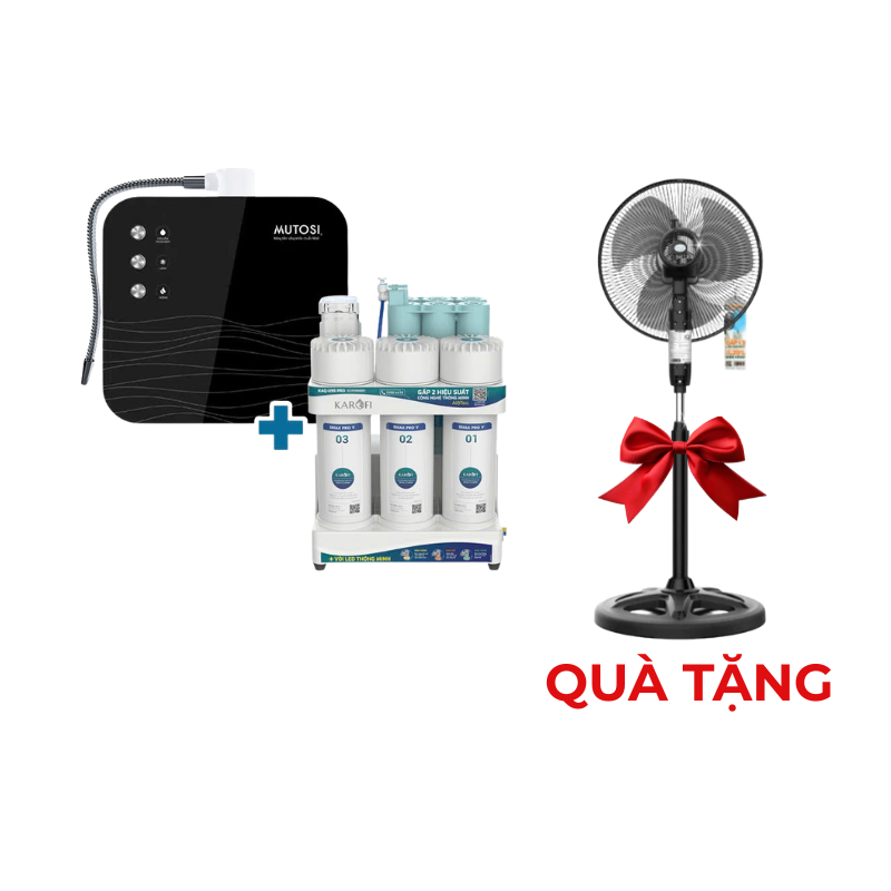 Máy lọc nước để gầm tích hợp máy nóng lạnh, ion kiềm để bàn KAQ-U95 Pro + MD-188H