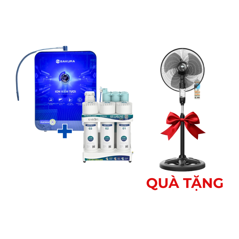 Máy lọc nước để gầm tích hợp máy tạo nước ion kiềm để bàn KAQ-U95Pro + SKB200